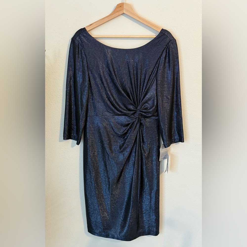 Alex Evenings Shimmering Midnight Blue Dress